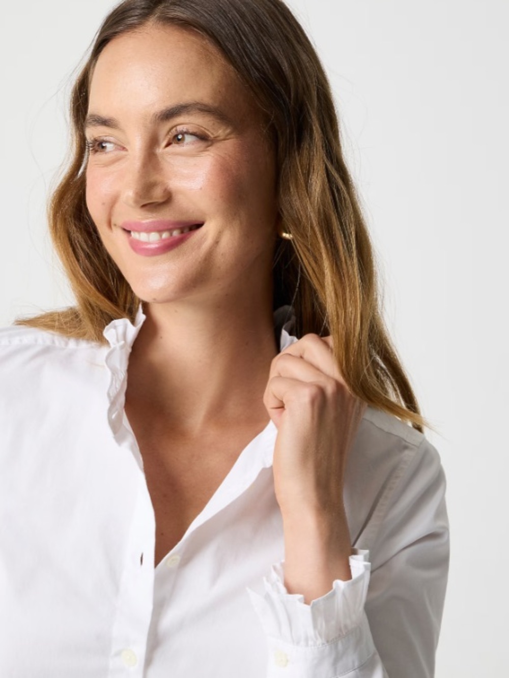 NWT J Crew Ruffly Button Up Top - Picture 2 of 7